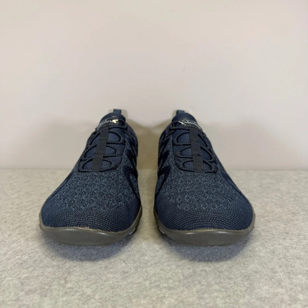 Skechers Shoes Womens Size 10 Navy Blue Knit Slip On Bungee Sneakers 100301